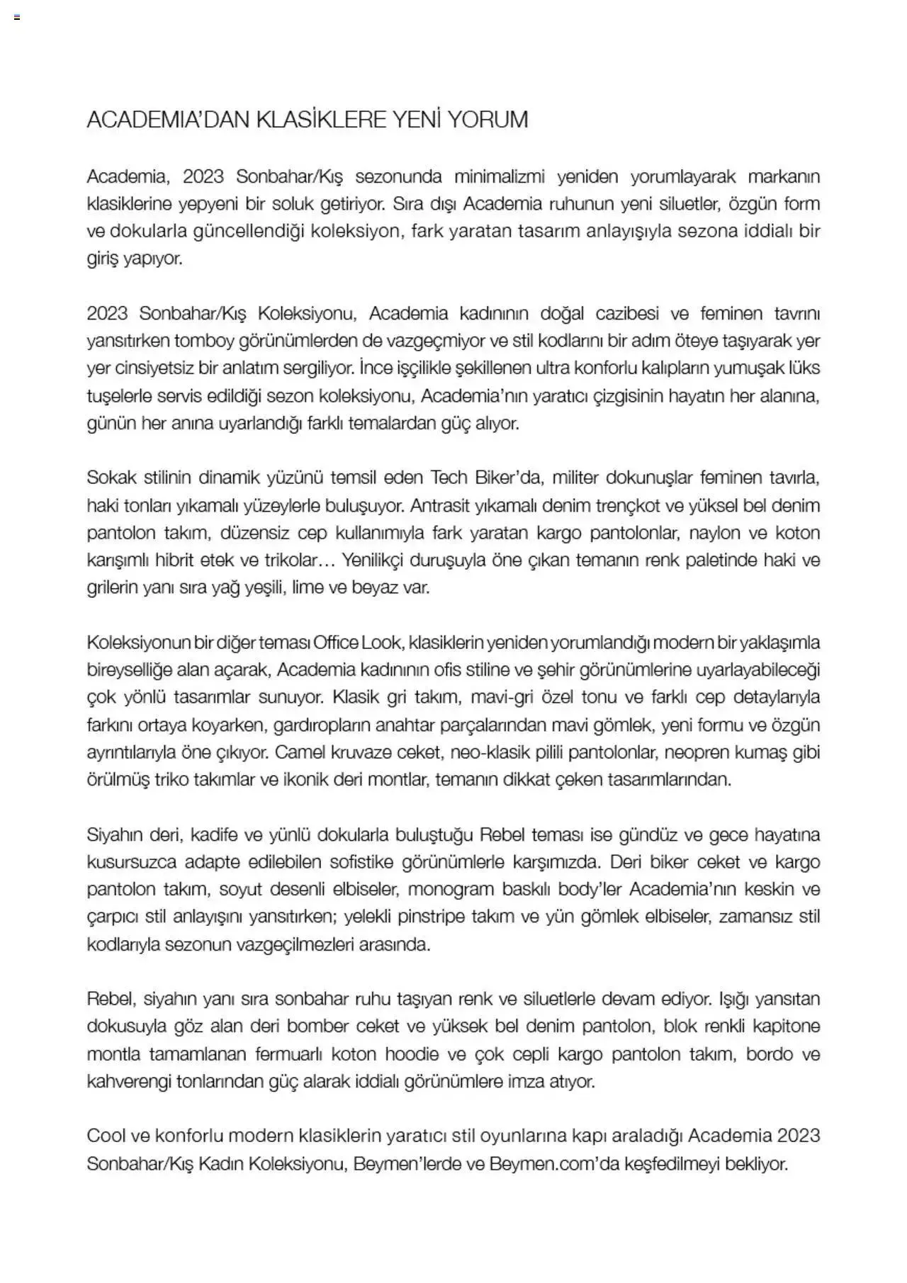 Katalog Beymen Katalog Sonbahar/Kış 22 Eylül - 31 Aralık 2023 - aktüel Sayfa 2