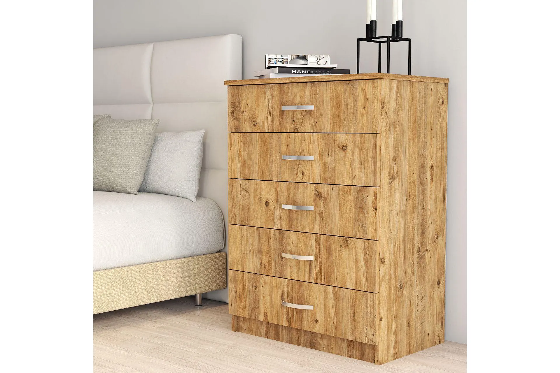 TANMOB ŞİFONYER, 5 ÇEKMECELİ, ÇAM, SFY0202 (AN2-159)