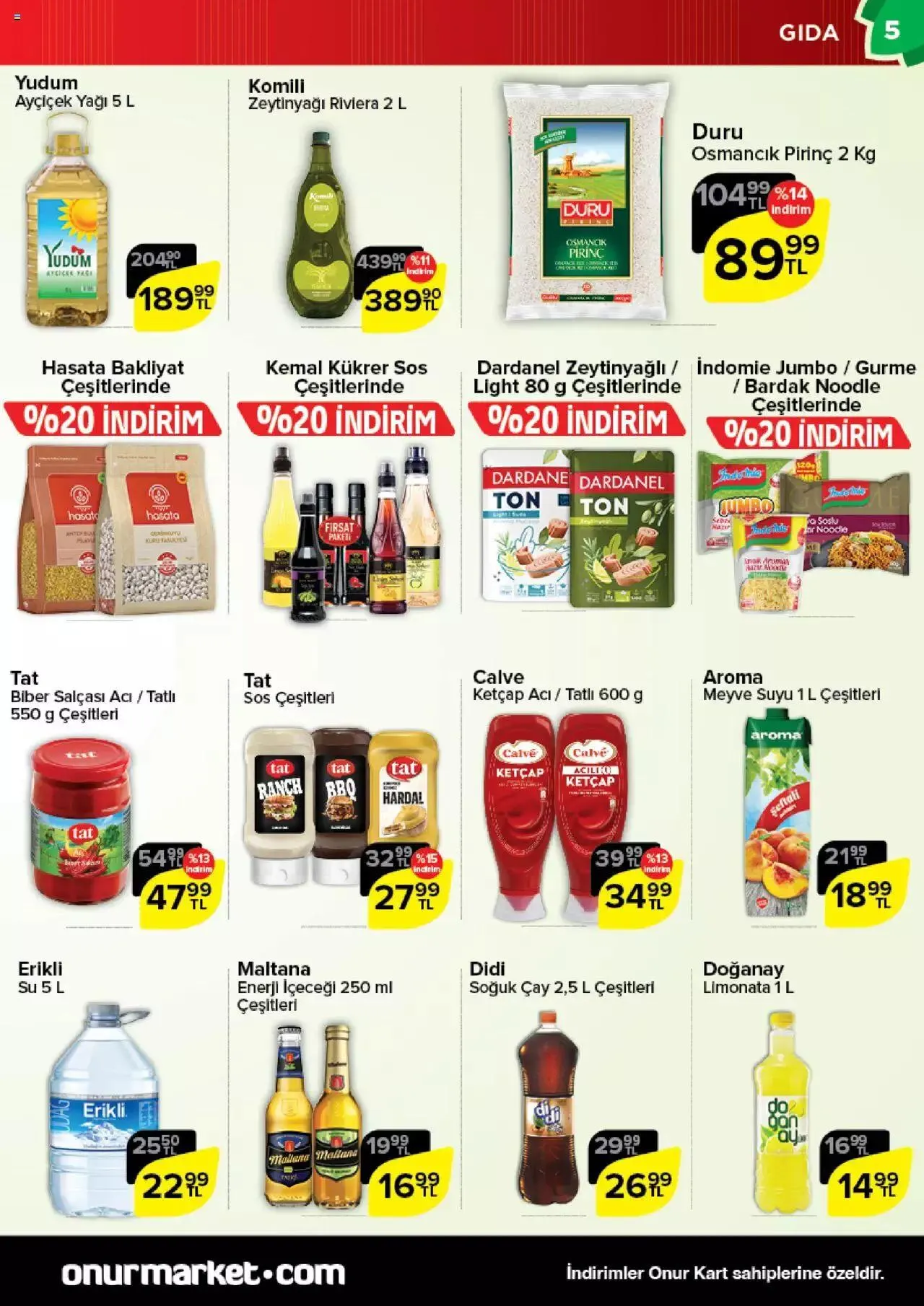 Katalog Onur Market Katalog 14 Eylül - 26 Eylül 2023 - aktüel Sayfa 5