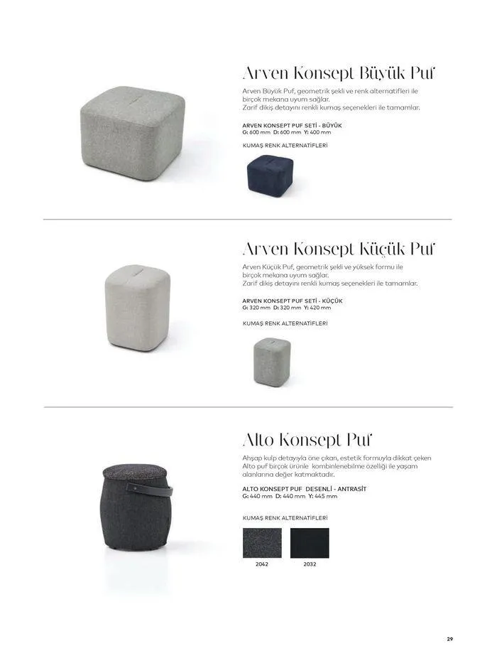 Katalog SEHPA VE PUFLAR KATALOĞU 23 Ocak - 31 Aralık 2024 - aktüel Sayfa 29