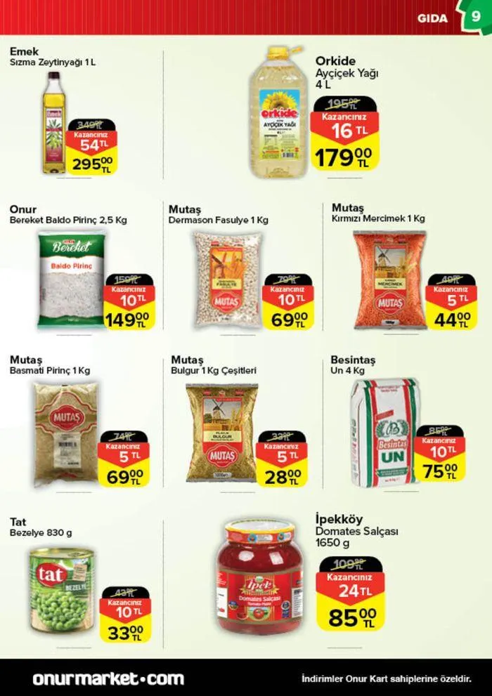 Katalog Onur Market Katalog 6 Haziran - 20 Haziran 2024 - aktüel Sayfa 9