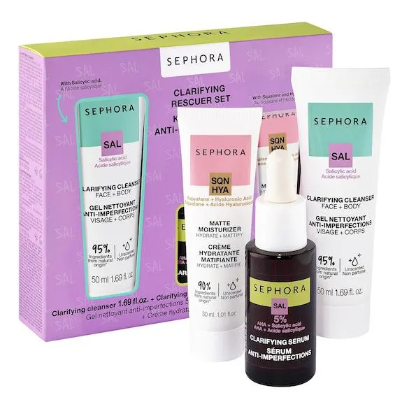 Clarifying Rescuer Set - Mini temizleyici + mini serum + mini nemlendirici