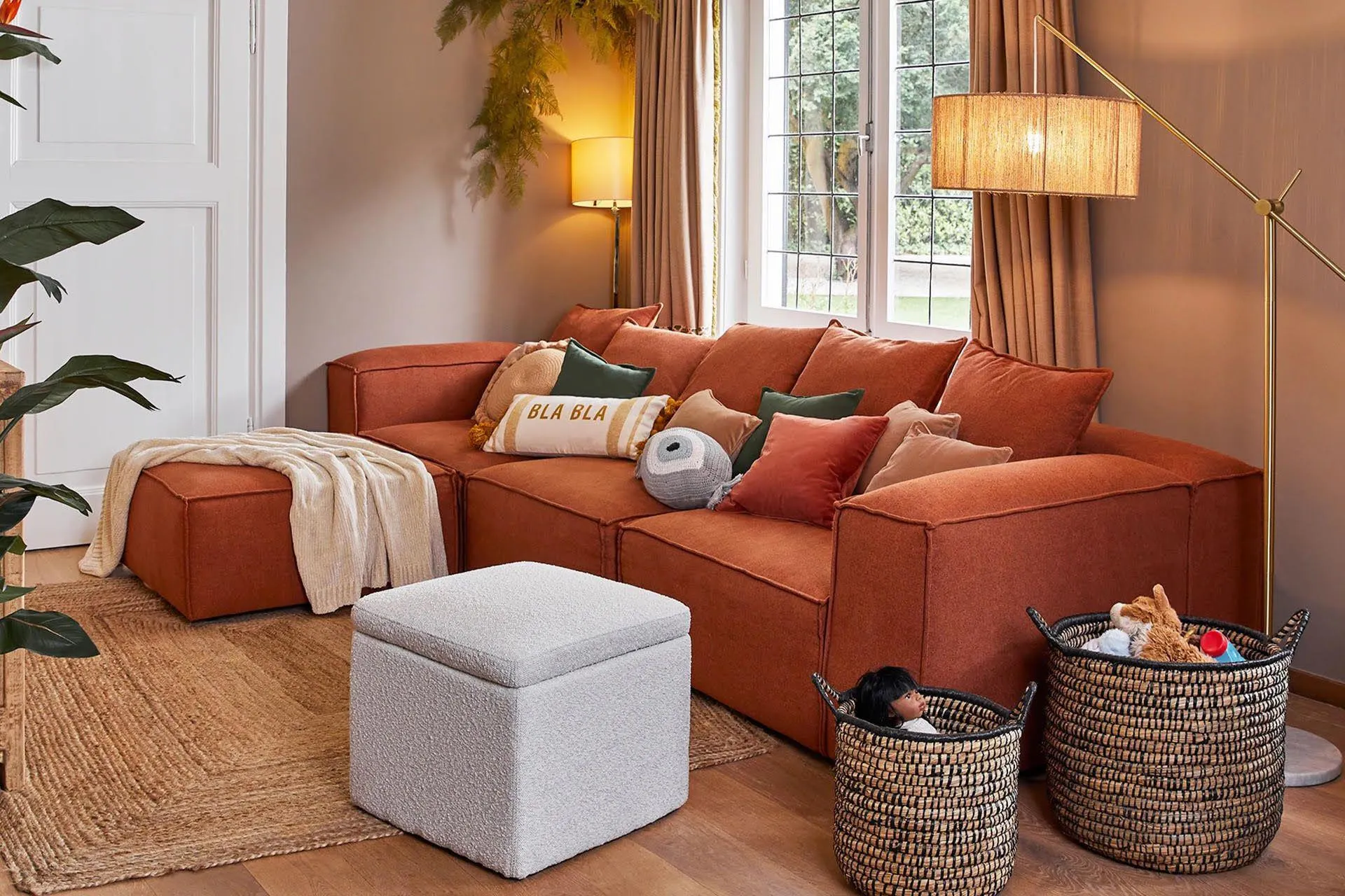 Frid Keten Modüler Köşe Koltuk Takımı, Kiremit