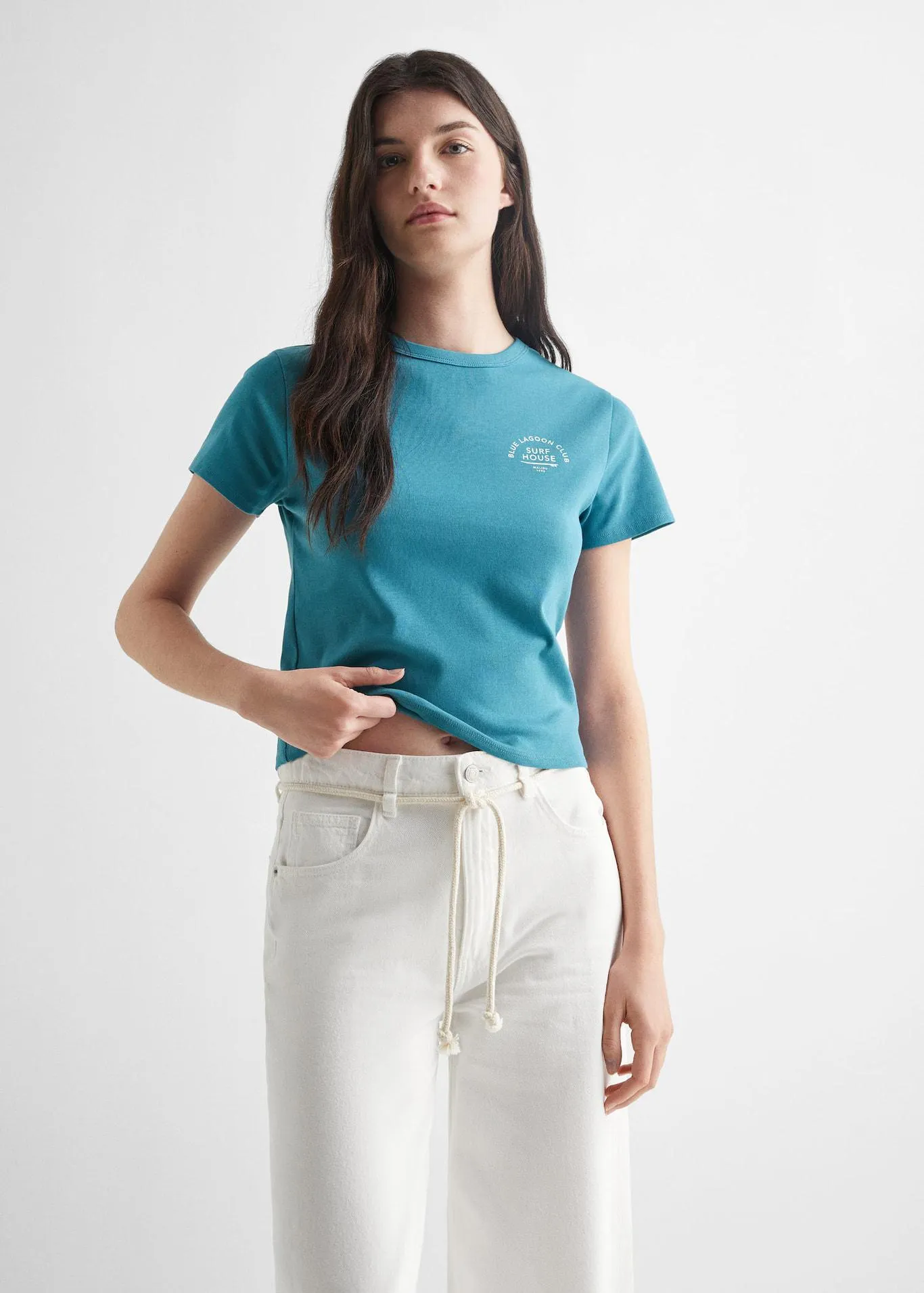 Desenli pamuklu tişört