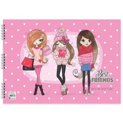 Keskin Color 25x35 15 Yaprak Spiralli Best Friends Resim Defteri