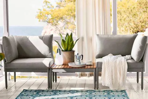 Limni Home Mini Multilounge Bahçe Balkon Mobilyasi, Şezlong, Gri, Lmn09