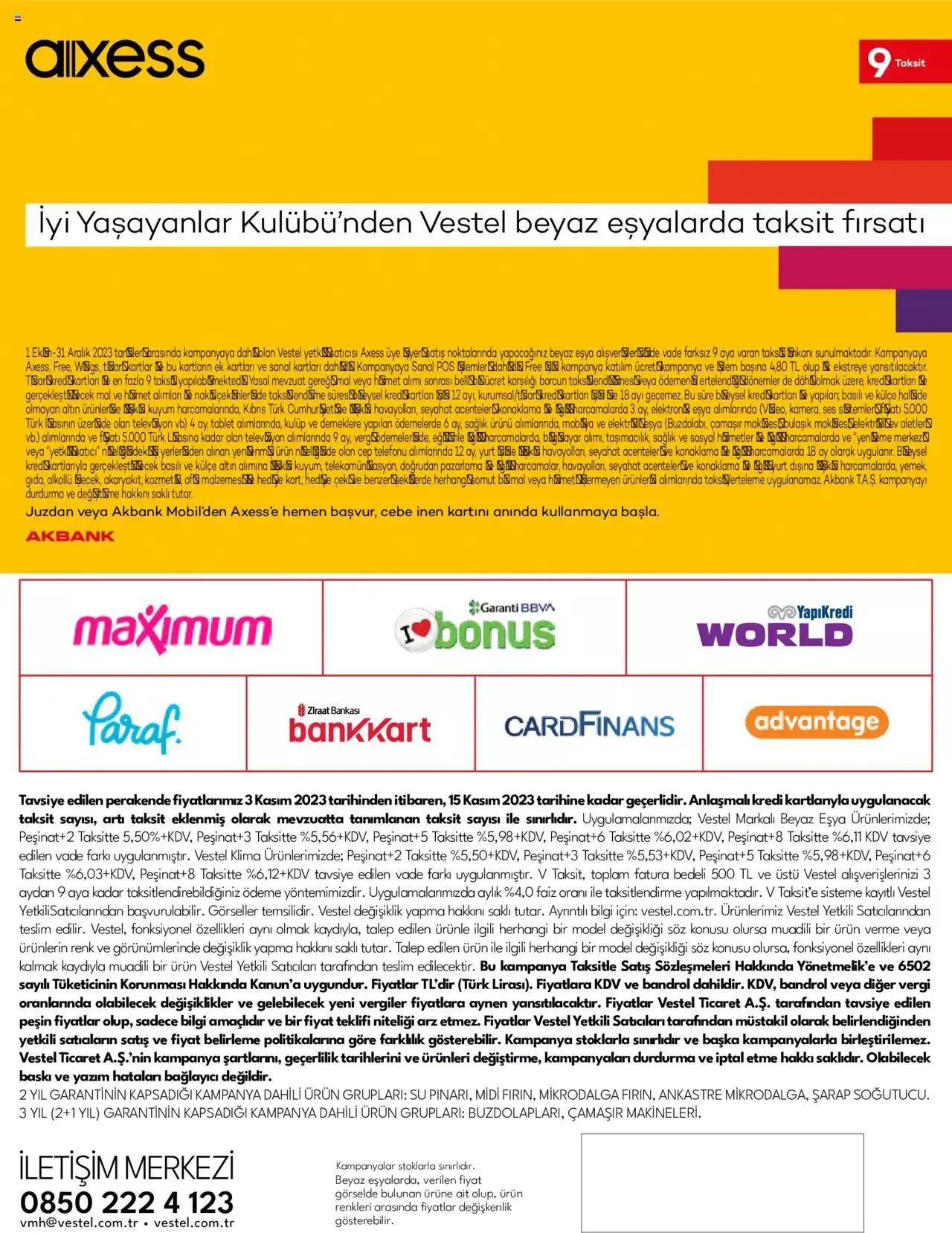 Katalog Vestel - Beyaz Eşya 1 Kasım - 15 Kasım 2023 - aktüel Sayfa 27