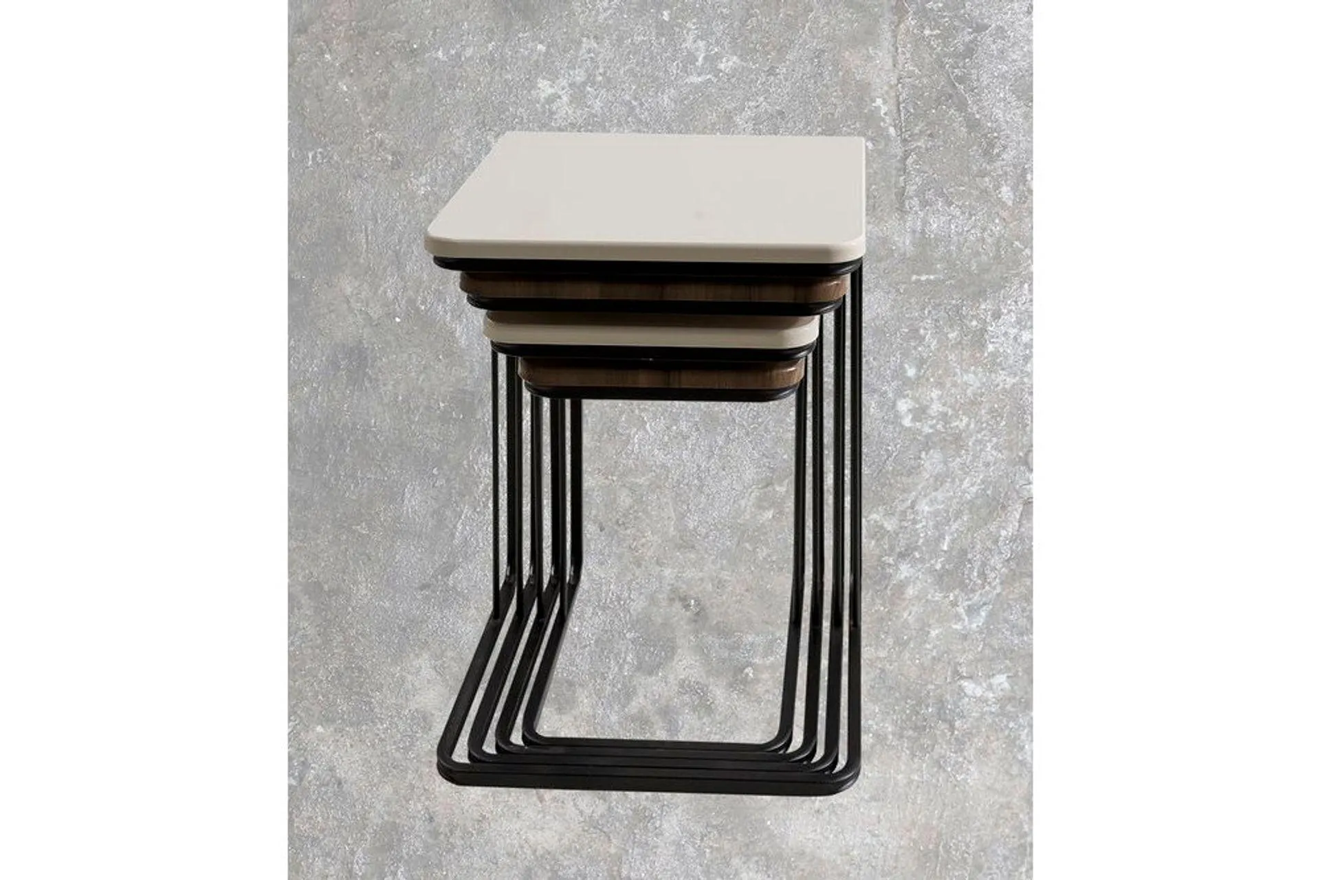 Vegas Zigon Sehpa, Ceviz, Krem