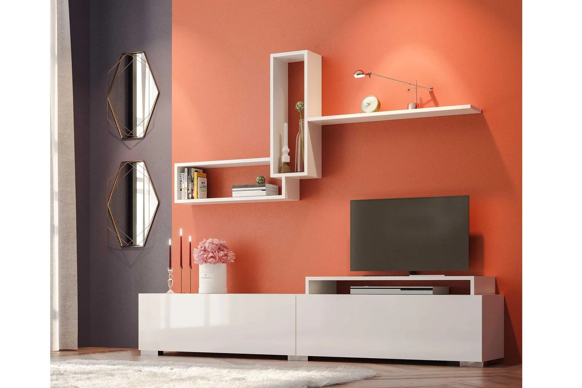 ZENİO ODESSA TV ÜNİTESİ, BEYAZ (ZM3-236)