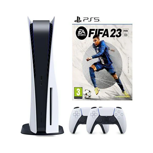 Playstation 5 Diskli Oyun Konsolu + 2. Dualsense Kol + Fifa 23 PS5 Oyun (İthalatçı Garantili)