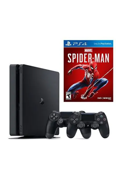 Playstation 4 Slim 500 GB Oyun Konsolu + 2. Playstation Kol + Spider Man PS4 Oyun (İthalatçı Garantili)