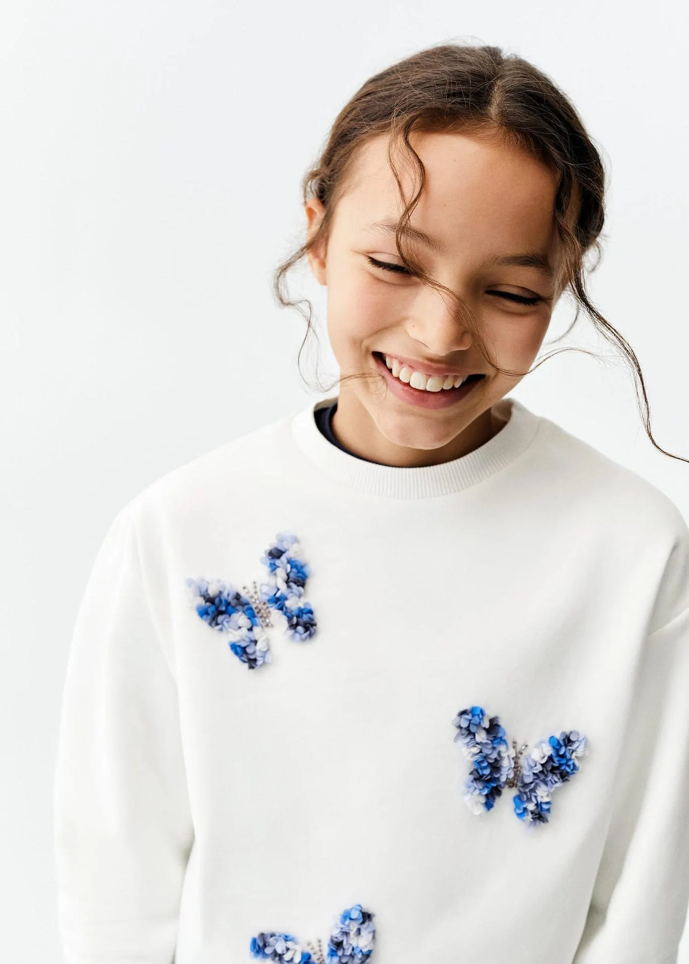 Desenli pamuklu sweatshirt