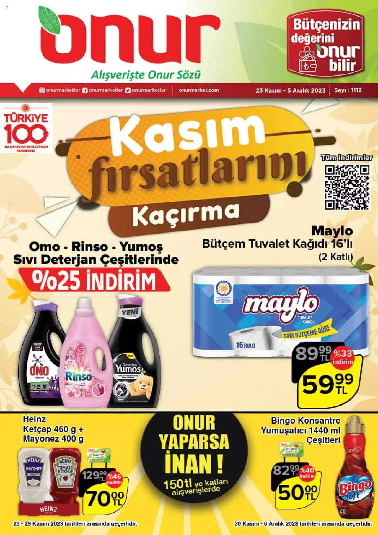 Katalog Onur Market Katalog 23 Kasım - 5 Aralık 2023 - aktüel Sayfa 1