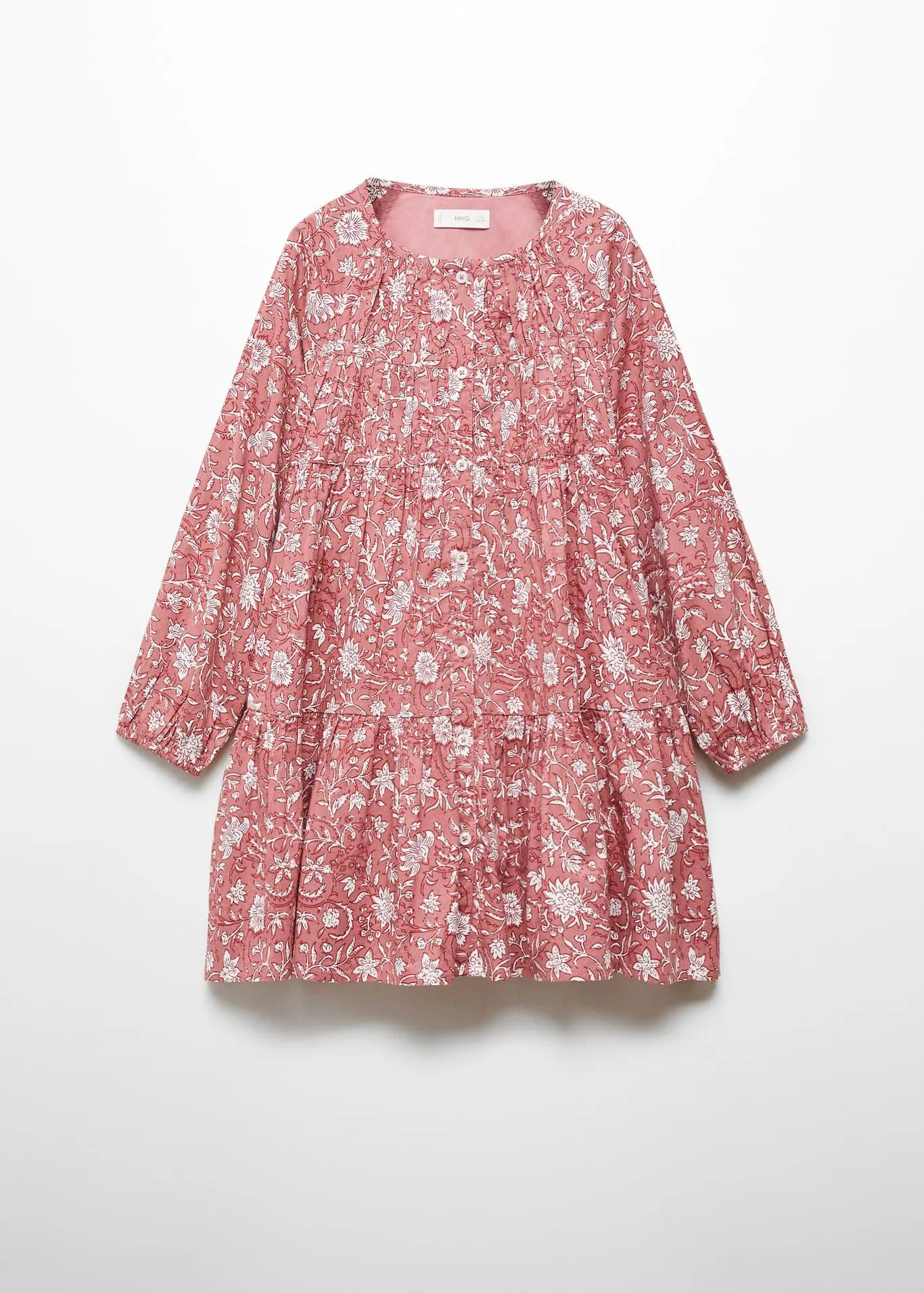 Volanlı çiçek desenli elbise