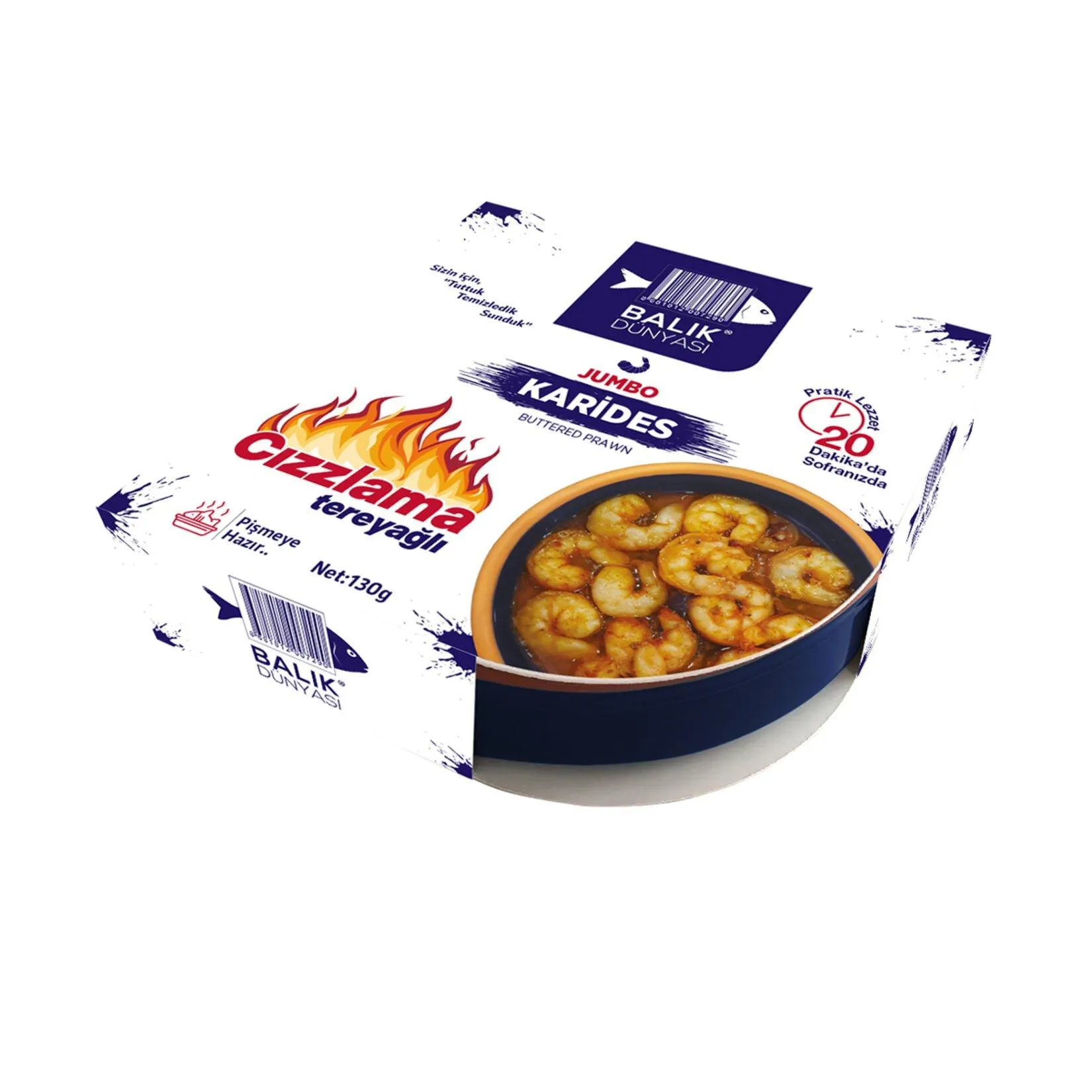 Balık Dünyası Dondrulmuş Jumbo Karides Cızlama 130G