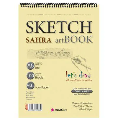 Folix Sahra Spiralli A5 Perforajlı Sayfa 2 mm Mukavva Alt Taşıyıcı 90 gr Ivory Kağıt 100 Yaprak