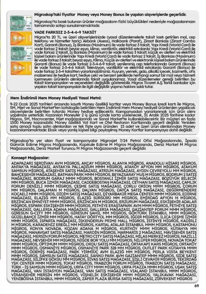 Katalog Migros katalog 9 Ocak - 22 Ocak 2025 - aktüel Sayfa 69