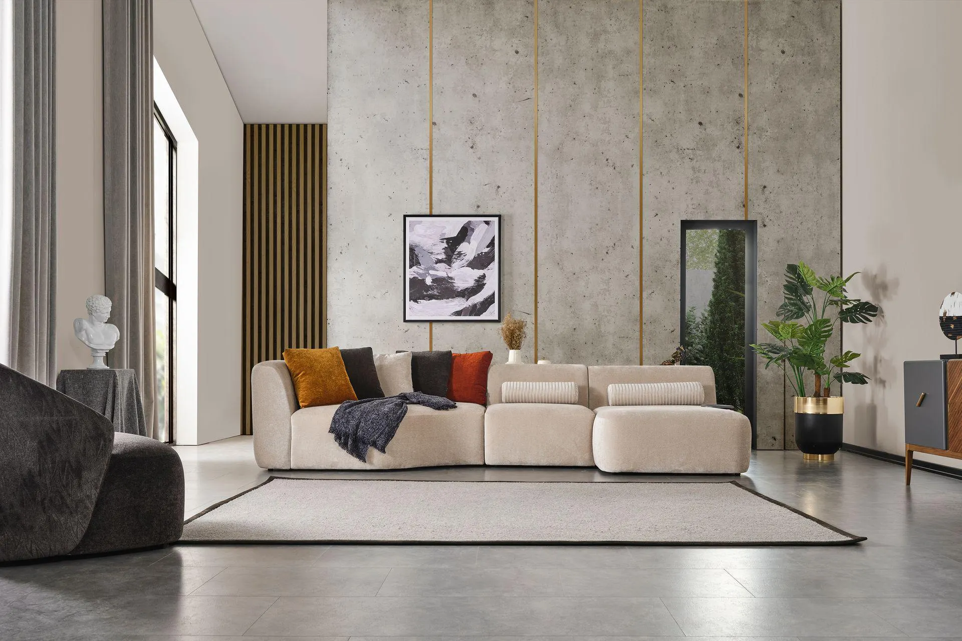 MOTTO KÖŞE KOLTUK, KREM, SAĞ KÖŞE (RX2-165)