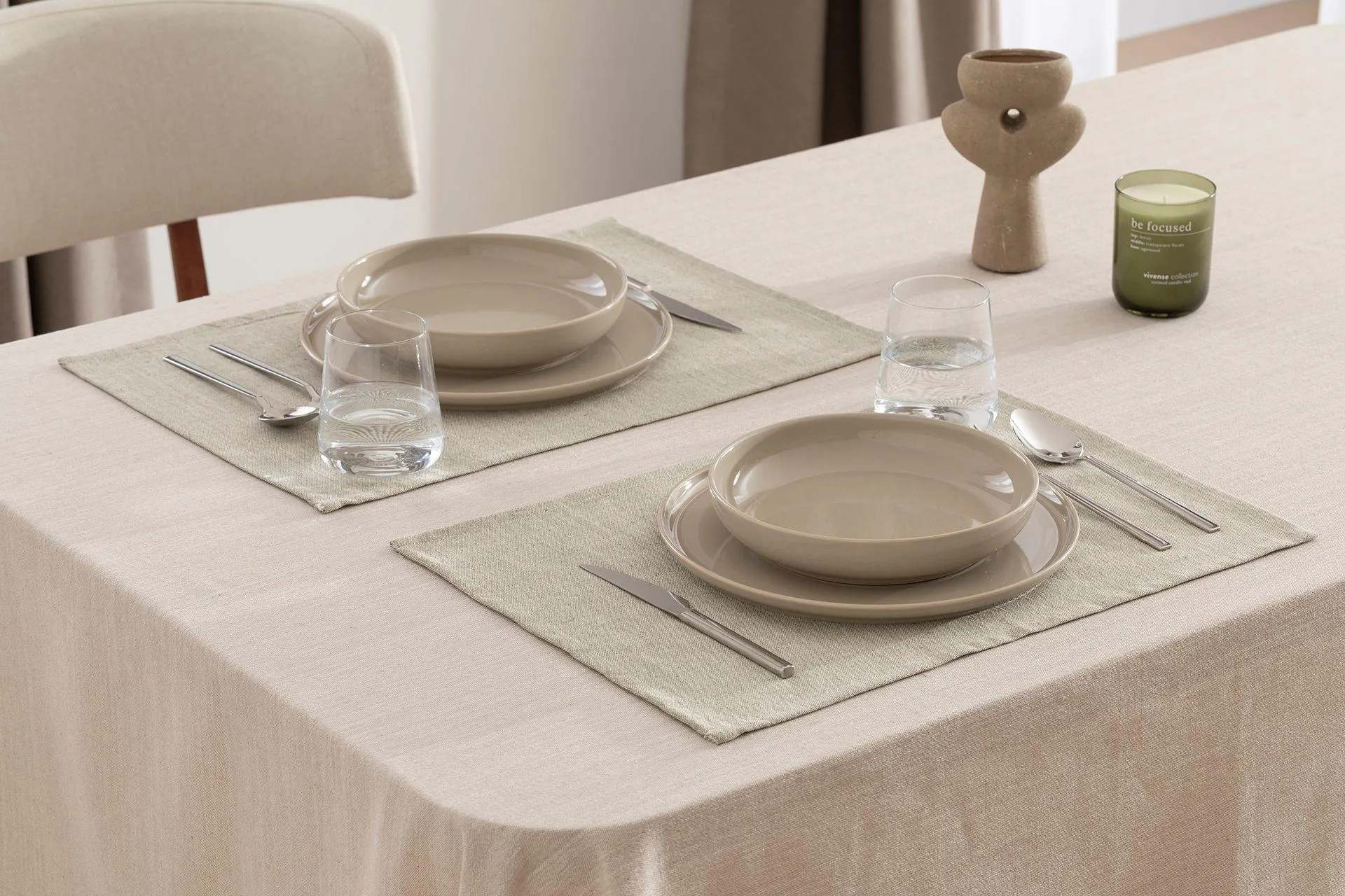 KİTCHEN ESSENTİALS DÜZ AMERİKAN SERVİS, İKİLİ SET, YEŞİL, 35X50 (RK3-18191)