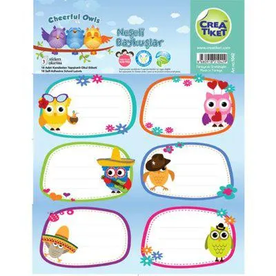 Crea Etiket Neşeli Baykuşlar 1042
