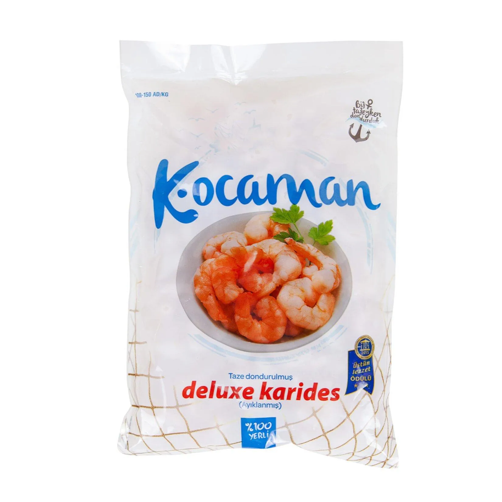 Kocaman Deluxe Karides 100/150 %50 Glaze 500 G