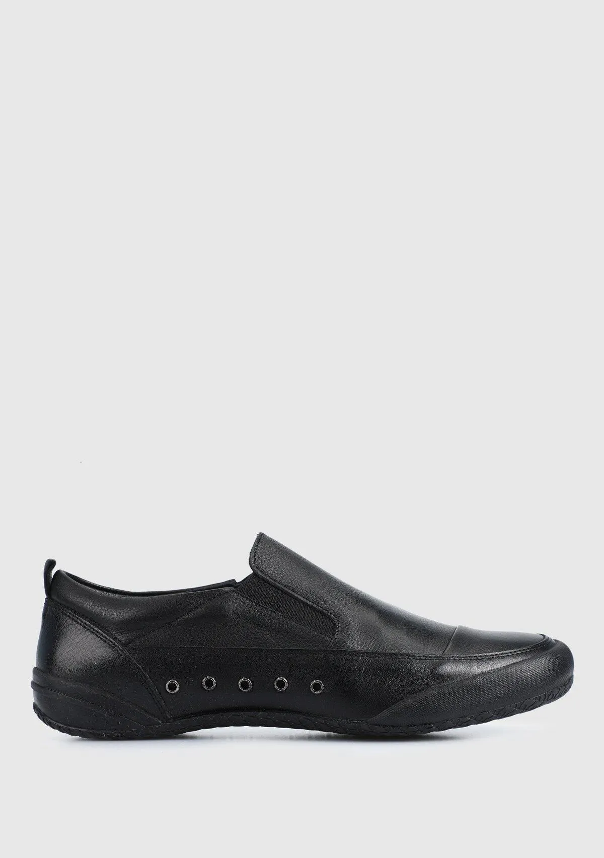Eclipse Siyah Deri Erkek Slip-On