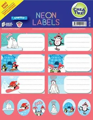 Crea Neon Çıkartma Winter Etiket
