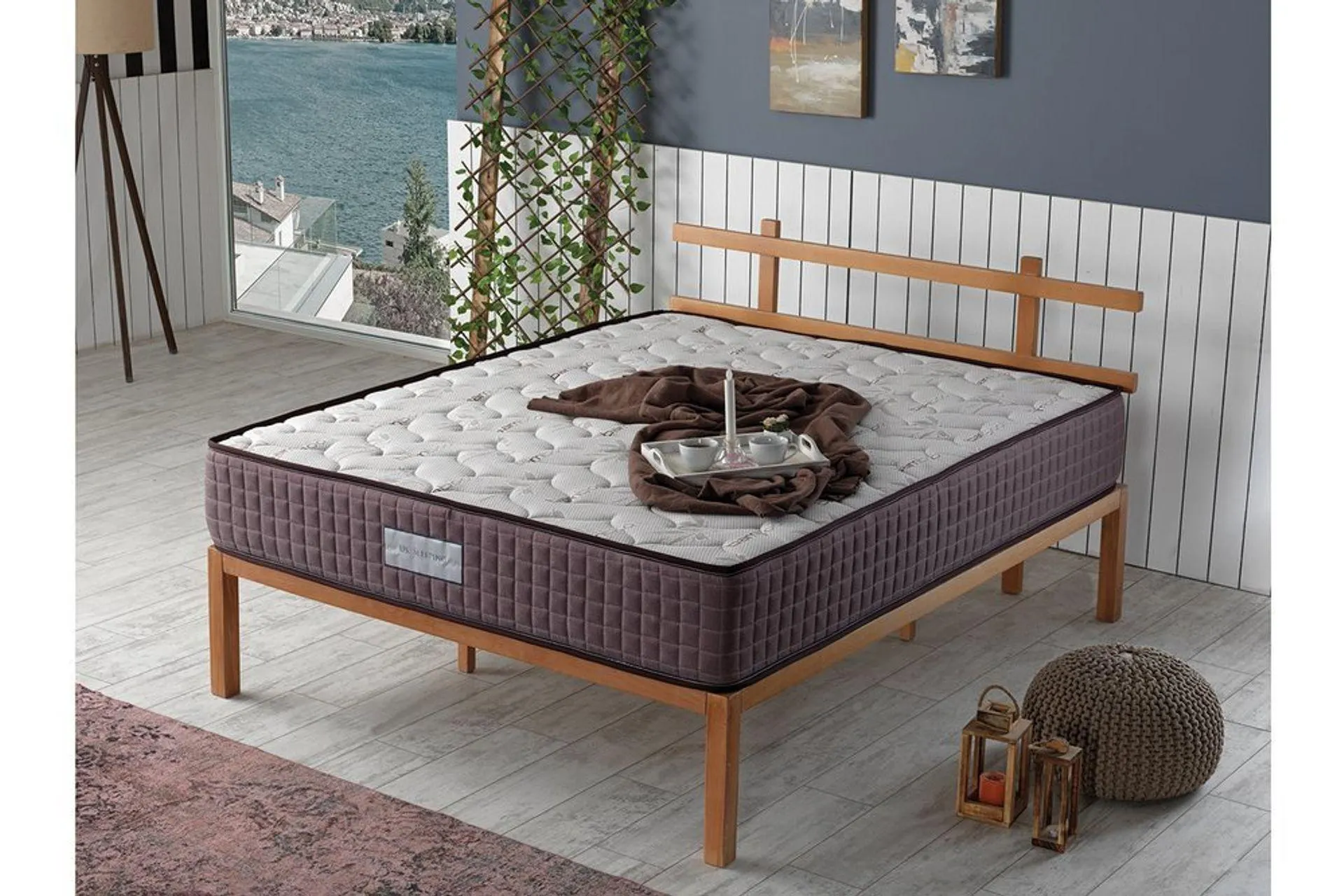 FULL BAMBOO CLASSİC YAYLI TEK KİŞİLİK YATAK, 90X190 (HH3-123)