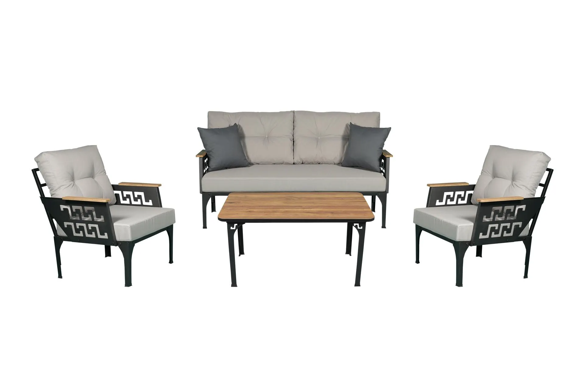 LİNE 150 SEHPALI BAHÇE BALKON TAKIMI, GRİ (NE2-104)