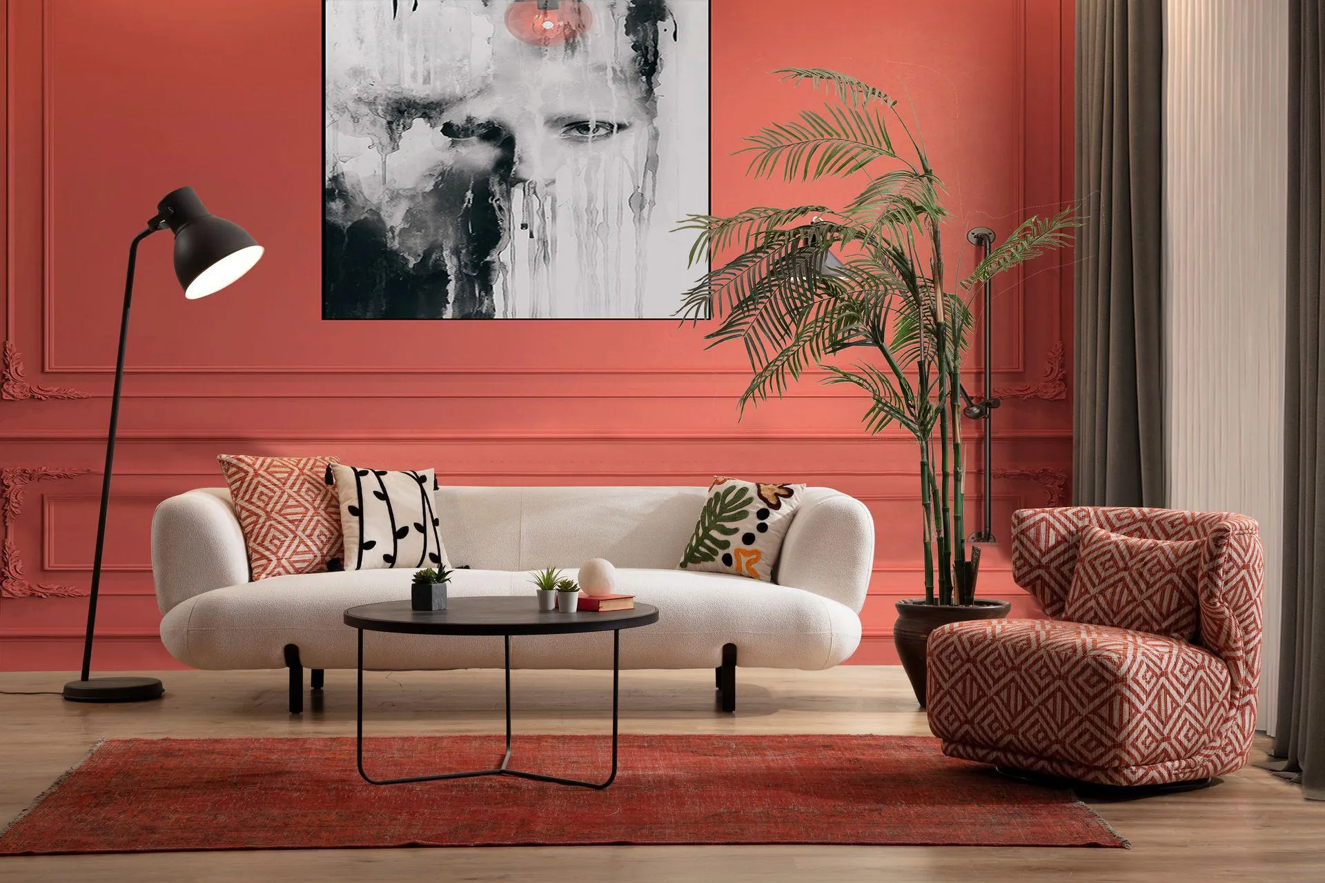 Manetti Koltuk Takımı, Krem, Kumaş Değişimli