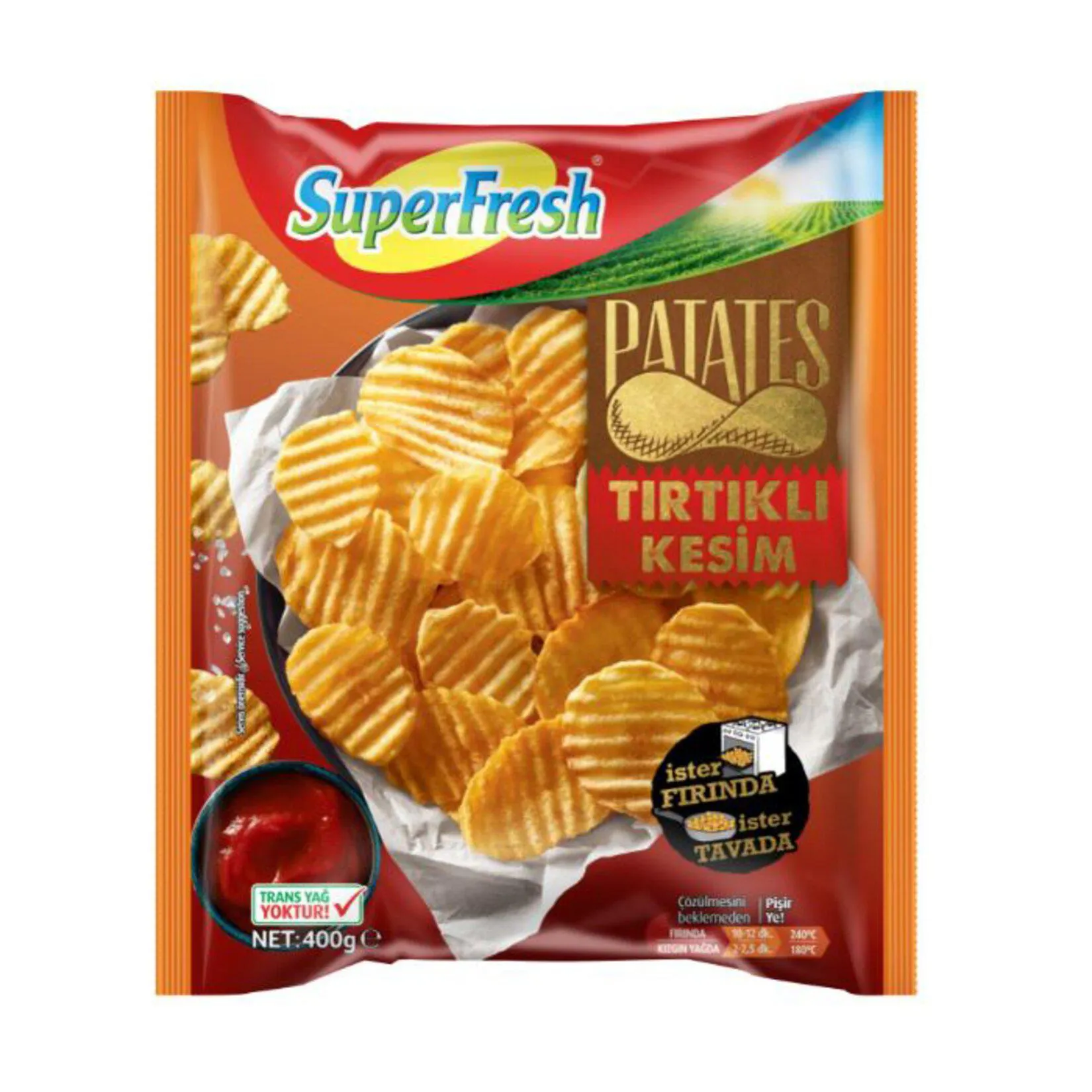 Superfresh Hızlı Dondurulmuş Tırtıklı Patates 400 G