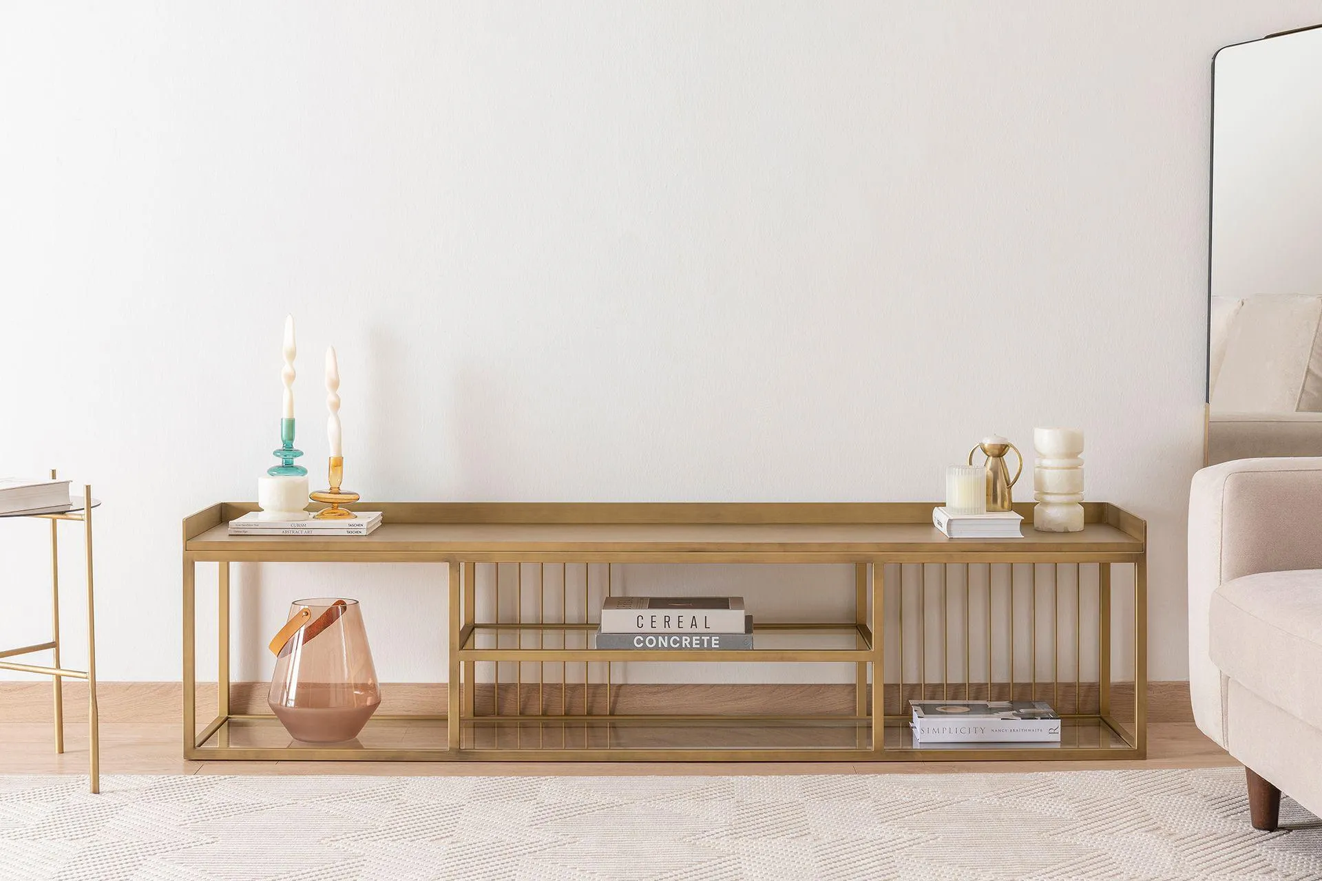 Lola Tv Ünitesi, Pirinç Eskitme, 180 Cm