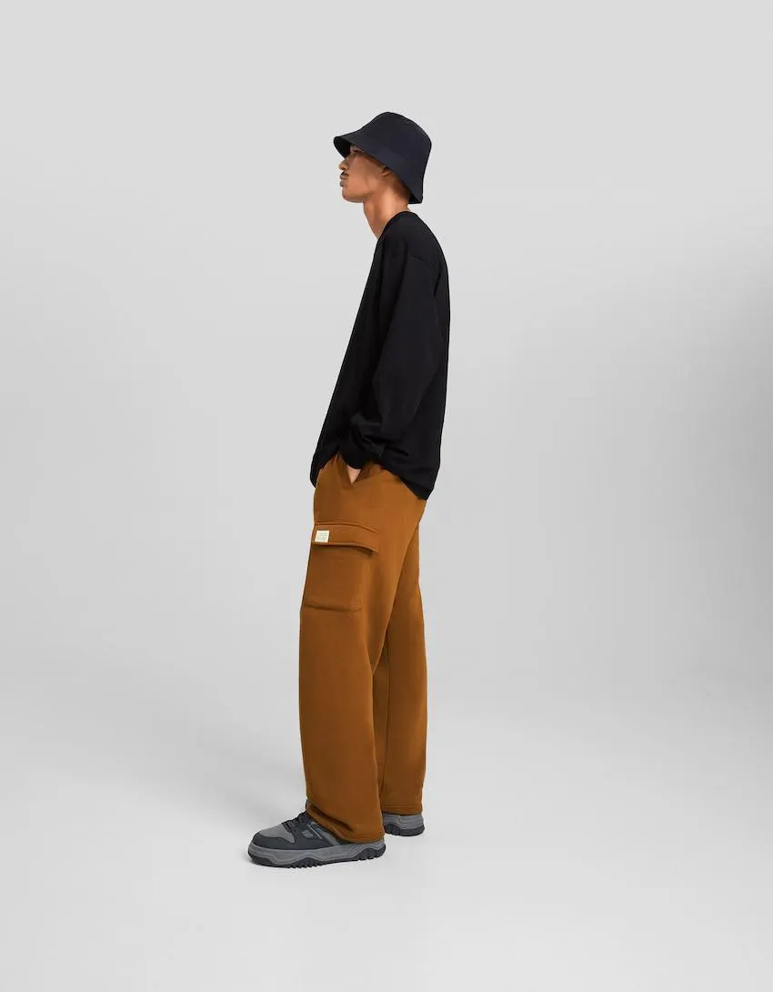 Wide leg pelüş kargo pantolon