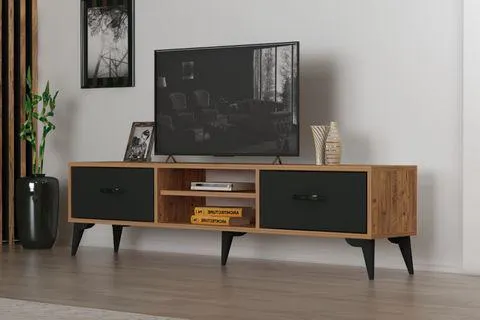 Simurg Tv Sehpası, Atlantik Çam Antrasit, 180 Cm