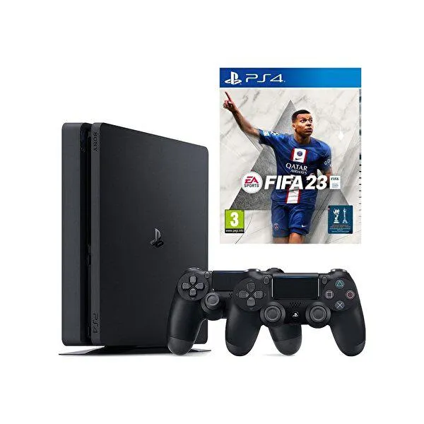 Playstation 4 Slim 500 GB Oyun Konsolu + 2. Playstation Kol + Fifa 23 PS4 Oyun (İthalatçı Garantili)