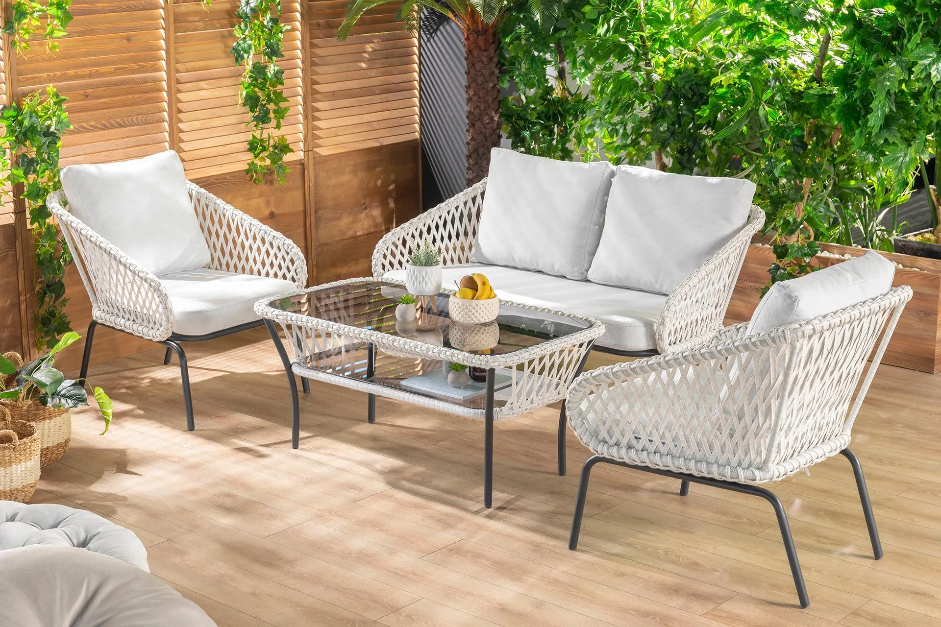 SAN MARİNO RATTAN BAHÇE TAKIMI, GRİ (XT2-101)