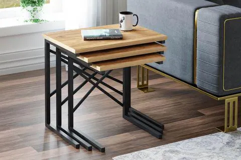 CERAMİCAL ZİGON SEHPA, ÜÇLÜ, ATLANTİK ÇAM (RC6-131)