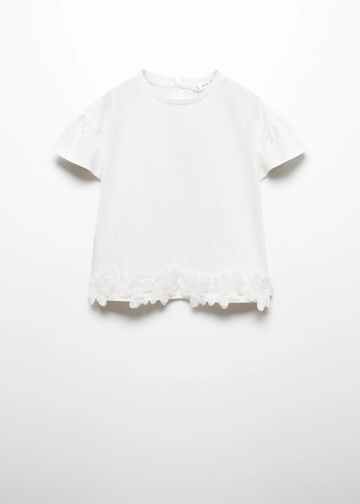 Çiçek işlemeli tişört