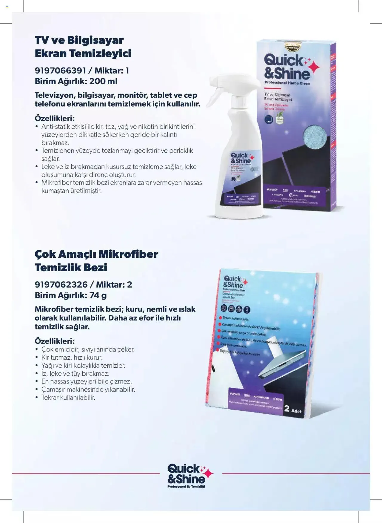 Katalog Arçelik - Quick and Shine Temizlik ve Bakım Ürünleri 7 Mart - 31 Aralık 2024 - aktüel Sayfa 9