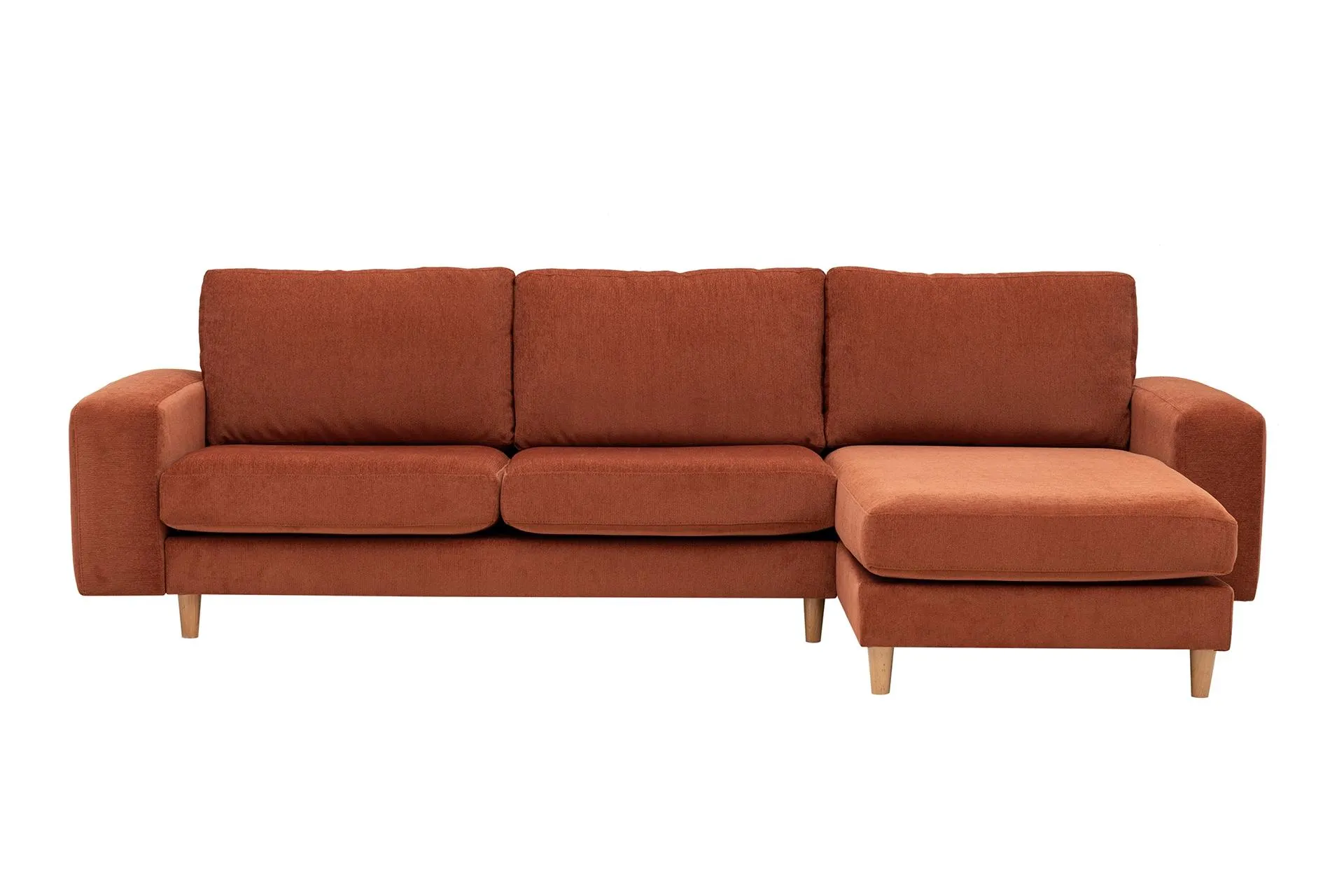 MERLİN MİNİ KÖŞE KOLTUK, NATUREL AYAK, KALIN KOL, KADİFE KUMAŞ, KİREMİT