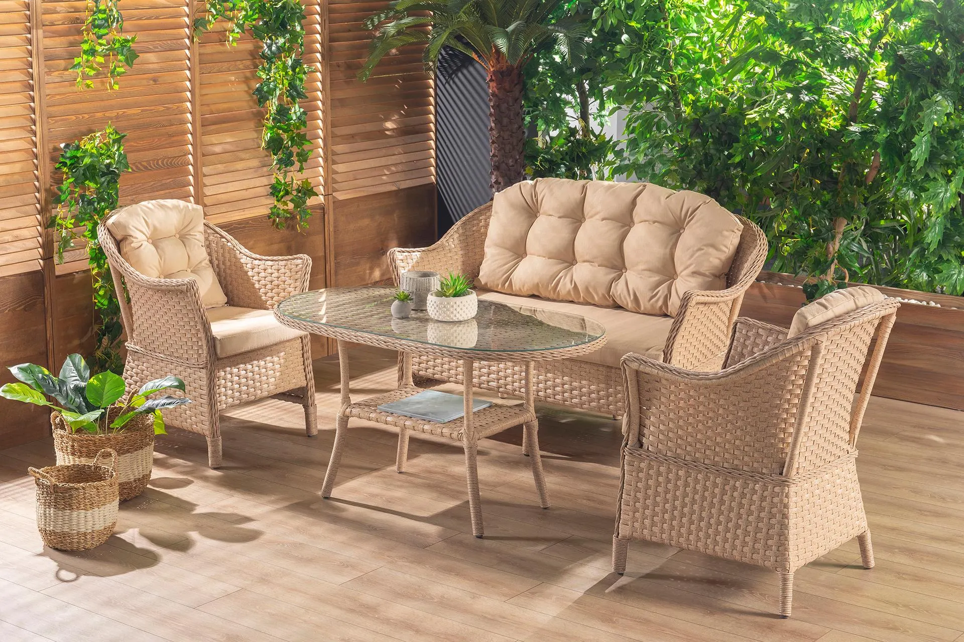 MİHENK RATTAN BAHÇE TAKIMI, CAPPUCCİNO (XT2-118)