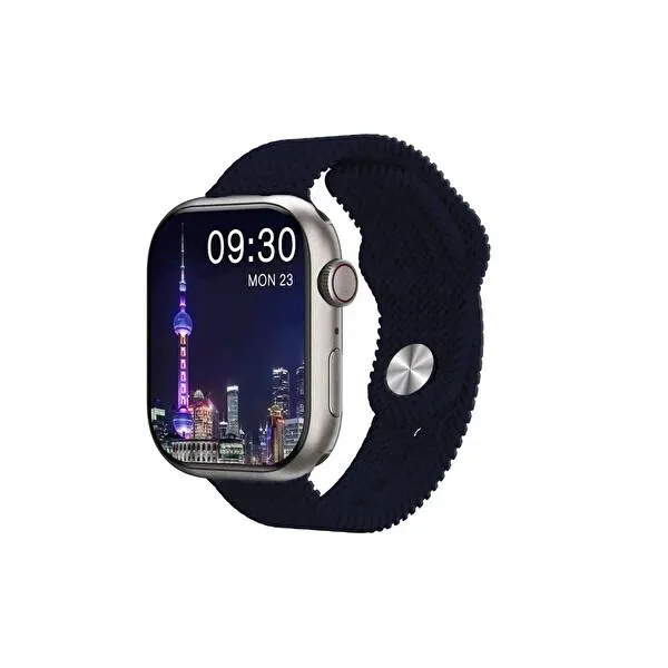 2023 Watch 9 Pro Amoled Ekran Android iOS Uyumlu Lacivert Akıllı Saat