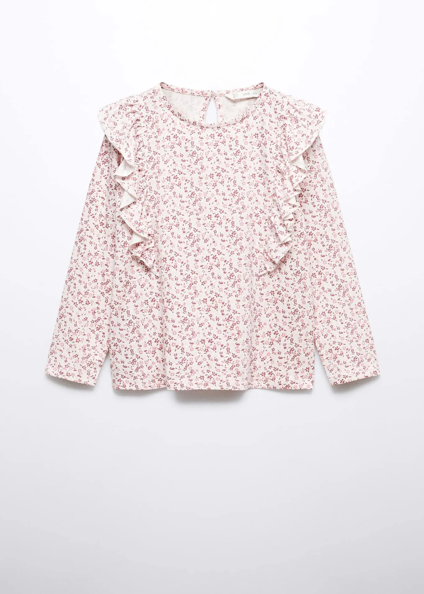 Uzun kollu çicek desenli tişört