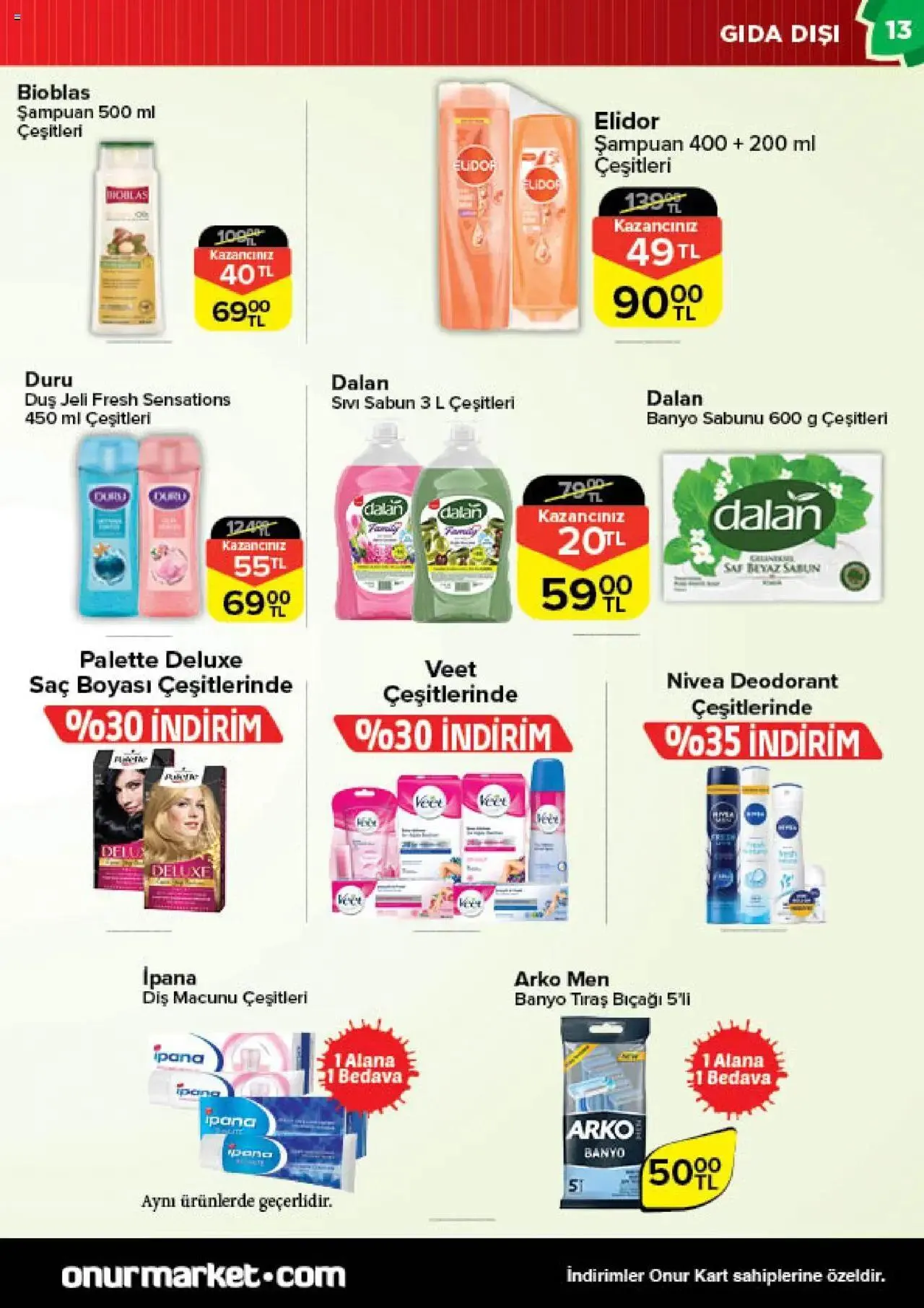 Katalog Onur Market Katalog Bursa 4 Temmuz - 17 Temmuz 2024 - aktüel Sayfa 13