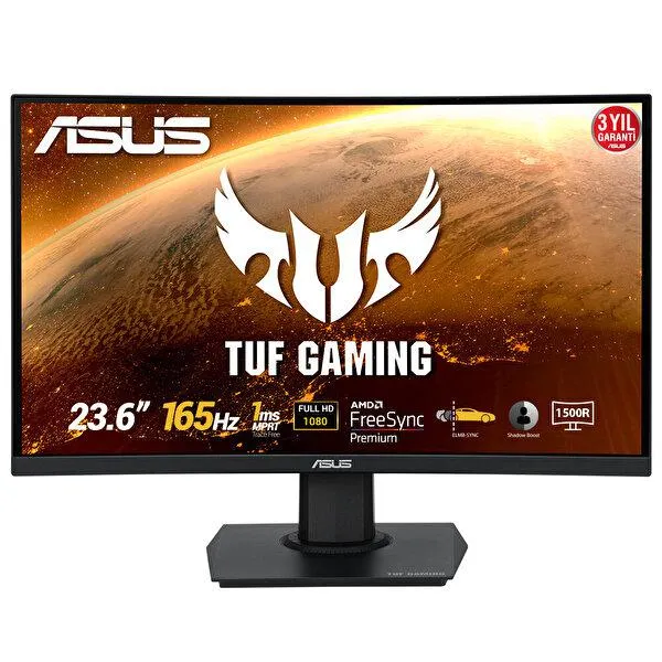 TUF VG24VQE 23.6" 1 MS 165 Hz FHD FreeSync Kavisli Oyuncu Monitörü