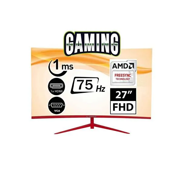 RM-755 Slice 27" 1 MS 75 Hz HDMI+VGA FreeSync FHD VA Oyuncu Monitörü