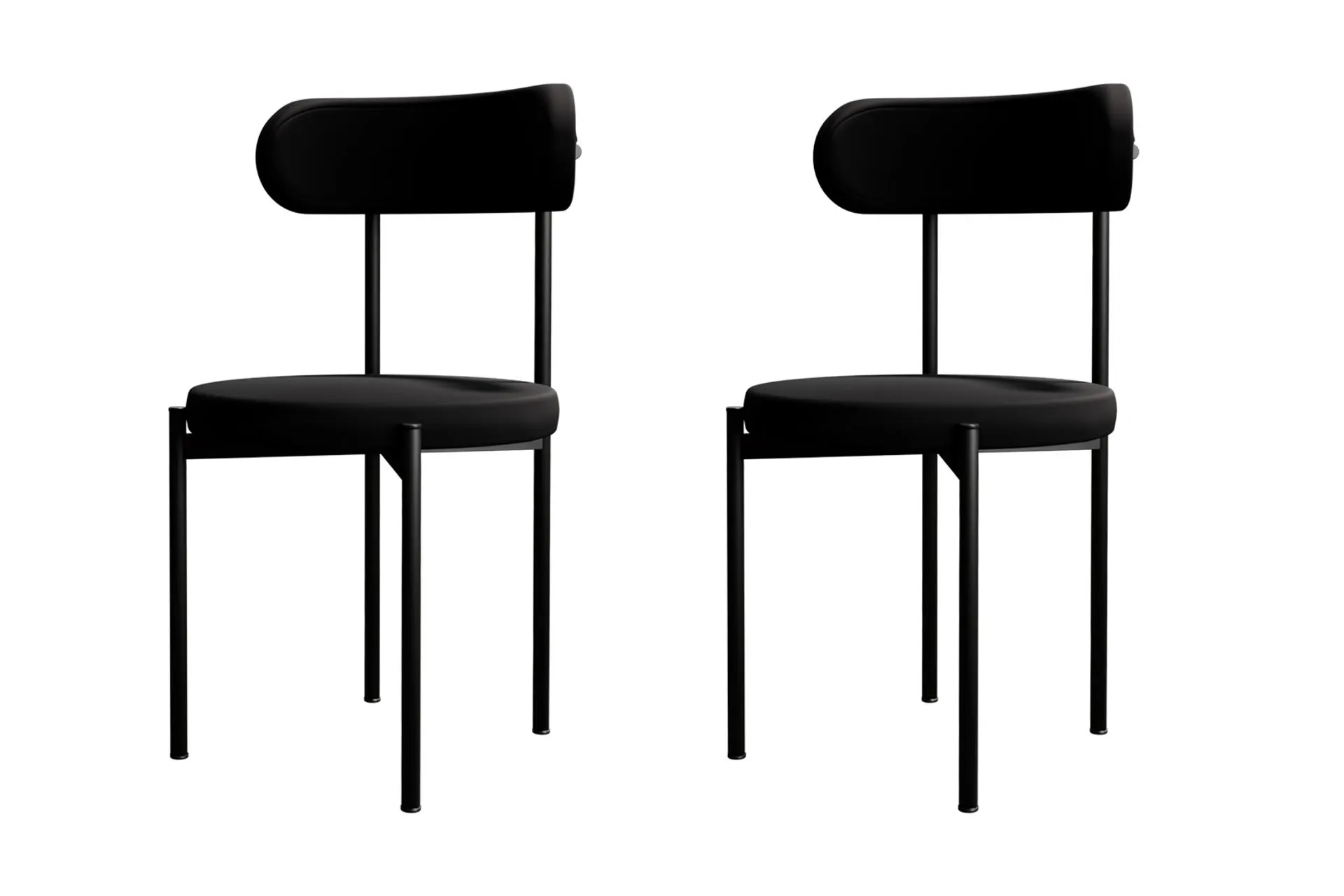 Trend Mutfak Sandalyesi, İkili, Siyah Siyah