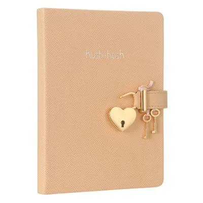 Victoria's Journals Hush-Hush Kilitli Pastel Pembe 160 Yp. Çizgili Defter