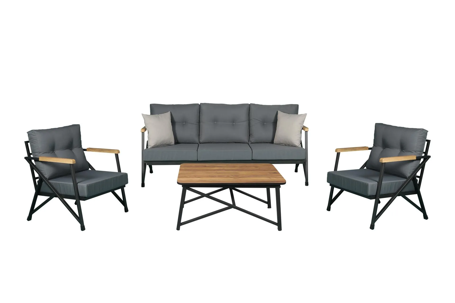 NEFİN 180 SEHPALI BAHÇE BALKON TAKIMI, ANTRASİT (NE2-179)