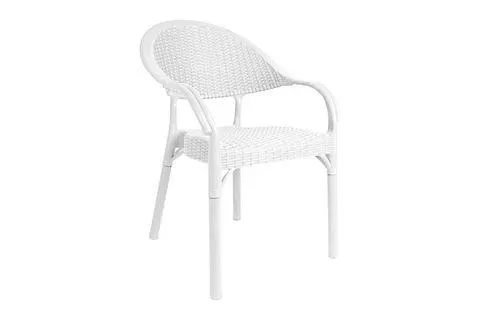 BAHEX BAMBU PRO CAMSIZ RATTAN ALTILI MASA TAKIMI, 90X150CM, BEYAZ (BH2-175)